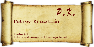 Petrov Krisztián névjegykártya